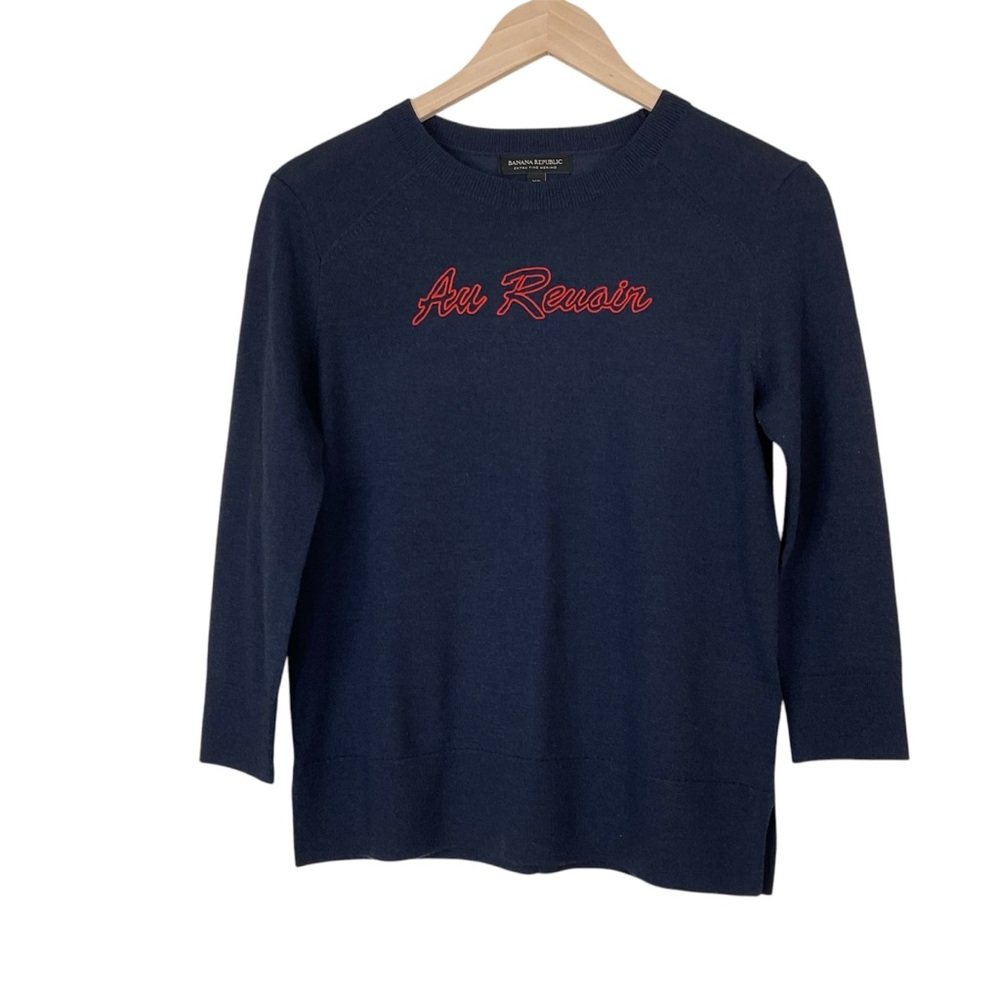 Banana Republic Navy Merino Wool Sweater Size XS